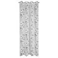 Firana biało, różowa z matowej etaminy z kwiatowym motywem 140x250 cm przelotka BESSY Eurofirany