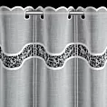 Tkanina firanowa zazdrostka zdobiona ażurowym haftem serca Eurofirany