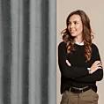 Zasłona szara z tkaniny welurowej 420x260 cm przelotka - Dora Eurofirany