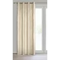 Zasłona kremowo, szampańska zdobiona lśniącym nadrukiem z welwetowej tkaniny 140x250 cm przelotka EMILA Eurofirany
