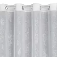 Zasłona biało, srebrna z nadrukiem kwiatów 140x250 cm przelotka SAGI Eurofirany