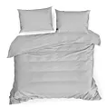 Pościel 160x200 cm gładka z satyny bawełnianej kolor jasnoszary DINA Diva Line Eurofirany