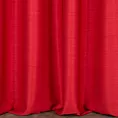 Zasłona szyta na flexach czerwona z miękkiej tkaniny o naturalnym splocie w stylu ekologicznym