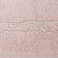 Ręcznik kąpielowy 70x140 cm bawełniany kolor pudrowy róż zdobiony bordiurą z błyszczącym wzorem 500 g/m2 KARIN Eurofirany