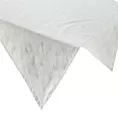 Bieżnik na stół kremowy 85x85 cm z żakardowej tkaniny FLASH świąteczny z motywem jasnozłotych śnieżynek
