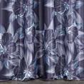 Tkanina zasłonowa zaciemniająca typu dimout, z nadrukiem kwiatowym Eurofirany