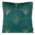Poszewka na poduszkę 45x45 cm welwetowa ze złotym nadrukiem ciemnoturkusowo BLINK 21 Eurofirany