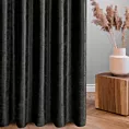 Zasłona szyta na taśmie fala czarna z miękkiej tkaniny welwetowej z efektem kreszowania, wykończona obciążnikiem