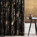 Zasłona szyta na taśmie fala czarno złota z tkaniny welwetowej z metalicznym nadrukiem