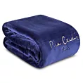Koc  220x240 cm granatowy o wysokiej gramaturze z haftowanym logo CLARA PIERRE CARDIN Eurofirany