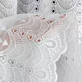 Firana szyta na taśmie fala TAMAYA biała z matowej batystowej tkaniny haftowanej w ażurowy wzór