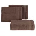 Ręcznik kąpielowy 70x140 cm bawełniany kolor ciemnobrązowy w pasy przetykany błyszczącą nicią 500 g/m2 APRIL Eurofirany