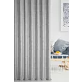 Zasłona szyta na flexach srebrno popielata z tkaniny w stylu eko o naturalnym splocie, z efektem melanżu, wykończona obciążnikiem