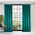 Zasłona ciemnoturkusowa z tkaniny welwetowej 135x300 cm taśma ROSA Design 91 Eurofirany