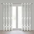 Firana kremowa z siateczki zdobiona subtelnym haftem 140x250 cm przelotka - SALI Eurofirany