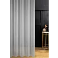 Firana szyta na flexach biała z miękkiej tkaniny o lekkim splocie i delikatnym połysku, wykończona obciążnikiem