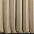 Zasłona szyta na taśmie fala jasnobrązowa z tkaniny o naturalnym splocie z efektem melanżu