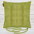 Poduszka na krzesło dwustronna 40 x 40 x 6 cm welurowa jasnozielona dziewięcioma pikowaniami ADORE Eurofirany