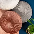 Poduszka okrągła średnica 40 cm welwetowa ciemnomiętowa przeszywana złotą nicią, z wypełnieniem VELVET 39 Eurofirany