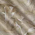 Zasłona biało, beżowa z motywem liści,zaciemniająca 140x250 cm przelotka SAMIRA Eurofirany