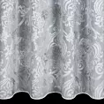 Firana szyta na taśmie 8 cm naturalno szara z ekskluzywnej tkaniny z dodatkiem wiskozy w ornamentowy wzór, wykończona obciążnikiem Italissima Eva Minge