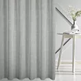 Firana szyta na przelotkach srebrna z matowej tkaniny o strukturze siatki, w stylu eko, wykończona obciążnikiem
