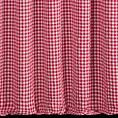 Zasłona szyta na taśmie 5 cm czerwono biała z delikatnej tkaniny w kratkę