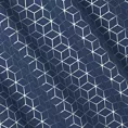 Zasłona granatowo, srebrna ze srebrnym geometrycznym wzorem 140x250 cm przelotka CUBE Eurofirany