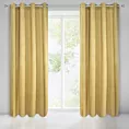 Zasłona musztardowa z dodatkiem lśniącej nici z welwetu 140x270 cm przelotka CLARISA Diva Line Eurofirany