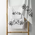 Zestaw ręczników bawełnianych 3 szt kolor biały, czarny z haftem subtelnych kwiatów 400 g/m2 LILA Eurofirany