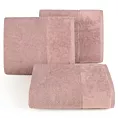 Ręcznik do rąk 30x50 cm bawełniany kolor pudrowy z bordiurą z weluru 500 g/m2 LUCY Eurofirany