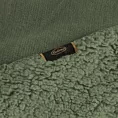 Koc  200x220 oliwkowy z miękkiego polaru ze strukturą baranka TEDY EUROFIRANY PREMIUM