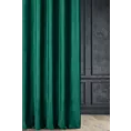 Zasłona szyta na taśmie fala ciemnozielona z miękkiej półmatowej tkaniny welwetowej