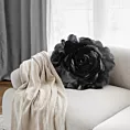 Okrągła poszewka o średnicy 40 cm kolor czarny zdobiona kwiatem 3D FLORES 6 Eurofirany