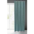 Zasłona ciemnoturkusowo, srebrna z geometrycznym wzorem 140x250 cm przelotka CUBE Eurofirany