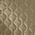 Narzuta welwetowa beżowa 220x240 cm pikowana w geometryczny wzór metodą hot press DIMON Eurofirany