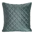 Poszewka na poduszkę 45x45 cm welwetowa pikowana metodą tradycyjnego szycia ciemnomiętowa RIA 1 EUROFIRANY PREMIUM
