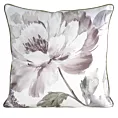 Poszewka na poduszkę 60x60 cm welwetowa z motywem roślinnym z wypustką na brzegach biało, zielona ROSALIA EUROFIRANY PREMIUM