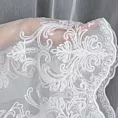 Firana szyta na taśmie 8 cm biała z matowej, delikatnej tkaniny ADEN haftowanej, ornamentowy wzór
