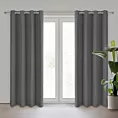 Zasłona grafitowa z gładkiej matowej tkaniny 140x250 cm przelotka ADARI Eurofirany