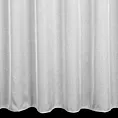 Firana szyta na przelotkach srebrna z gładkiej perłowej etaminy o naturalnym splocie, wykończona obciążnikiem