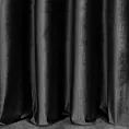 Zasłona szyta na taśmie fala czarna z tkaniny welwetowej w pionowe prążki, wykończona obciążnikiem