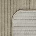 Narzuta szenilowa beżowa 220x240 cm pikowana metoda hot press w pasy - GLORI - Eurofirany
