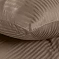 Pościel 140x200 cm satyna bawełniana kolor brązowy w drobne prążki VERA Eurofirany
