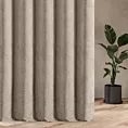 Zasłona szyta na taśmie 5 cm beżowa z tkaniny o szenilowej strukturze