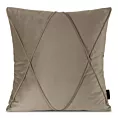 Poszewka na poduszkę 45x45 cm welwetowa z ozdobnym geometrycznym przeszywanym wzorem beżowa NALA 1 EUROFIRANY PREMIUM