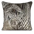 Poszewka na poduszkę 60x60 cm welwetowa z designerskim nadrukiem i wypustką na brzegach czarno, brązowa EVA 17 A EVA MINGE Eurofirany