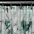 Dekoracja okienna biało, zielona zdobiona subtelnymi listeczkami 350x250 cm taśma BETSY Eurofirany