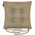 Poduszka na krzesło dwustronna 40 x 40 x 8 cm welurowa ciemnobeżowa ADORE Eurofirany