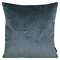 Poszewka na poduszkę 45x45 cm welwetowa z wytłaczanym wzorem liści miłorzębu ciemnomiętowa VELVET 58 EUROFIRANY PREMIUM